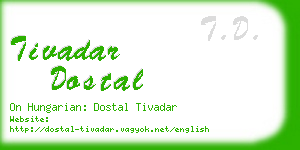 tivadar dostal business card